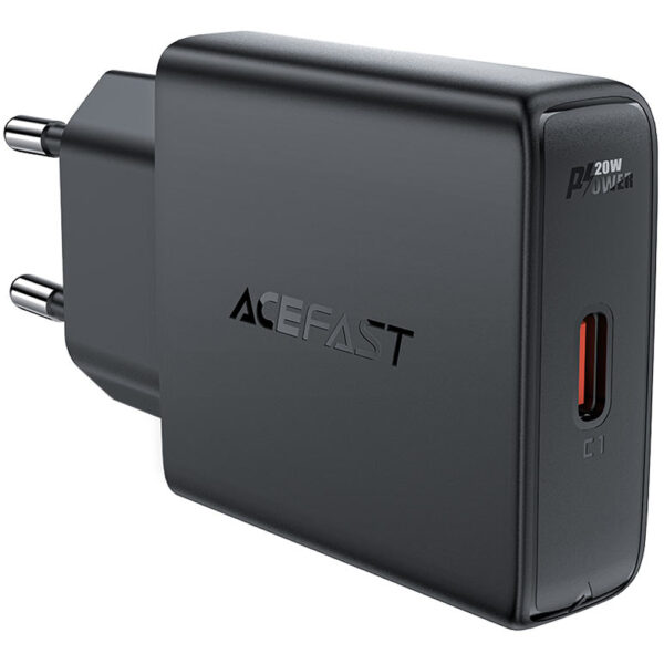 Φορτιστής Ταξιδίου Acefast A65 Ultra Thin Fast Charging 1xUSB-C PD20W QC3.0 GaN Μαύρος