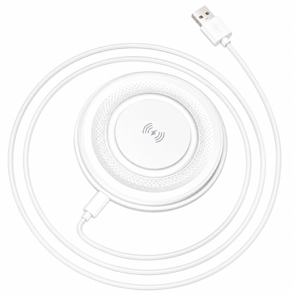 Ασύρματος Φορτιστής Borofone BQ40 Crown Magnetic Magsafe 15W με Καλώδιο USB-A Λευκός