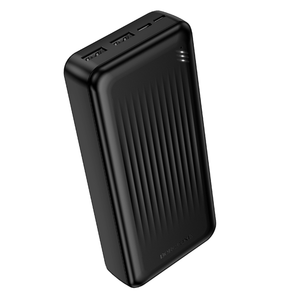 Power Bank Borofone BJ78A 20000mAh 5V/2A με 4 Θύρες 1xUSB-C 2xUSB-A 1xMicroUSB και LED Ένδειξη Μπαταρίας Μαύρο