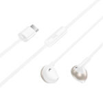 Hands Free Hoco M115 Sagacious USB-C Universal Earphones Hi-Fi Stereo με Μικρόφωνο Λευκά 1.2m Συμβατά με Όλες τις USB-C Συσκευές