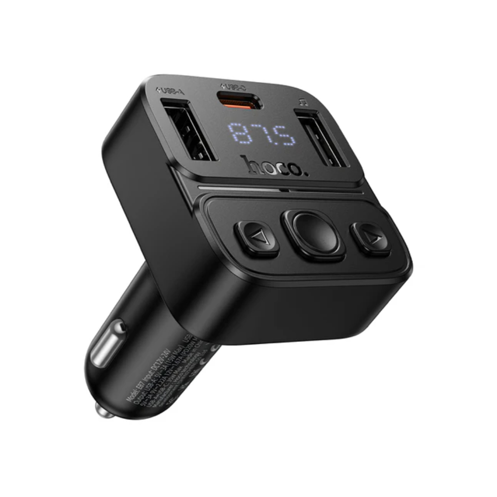47744.jpg Bluetooth FM Transmitter Hoco E87 Delta 35W με 2xUSB-A και 1xUSB-C PD20W BT5.4 Υποστηρίζει Αναπαραγωγή Μουσικής απο USB και Απάντηση Κλήσεων