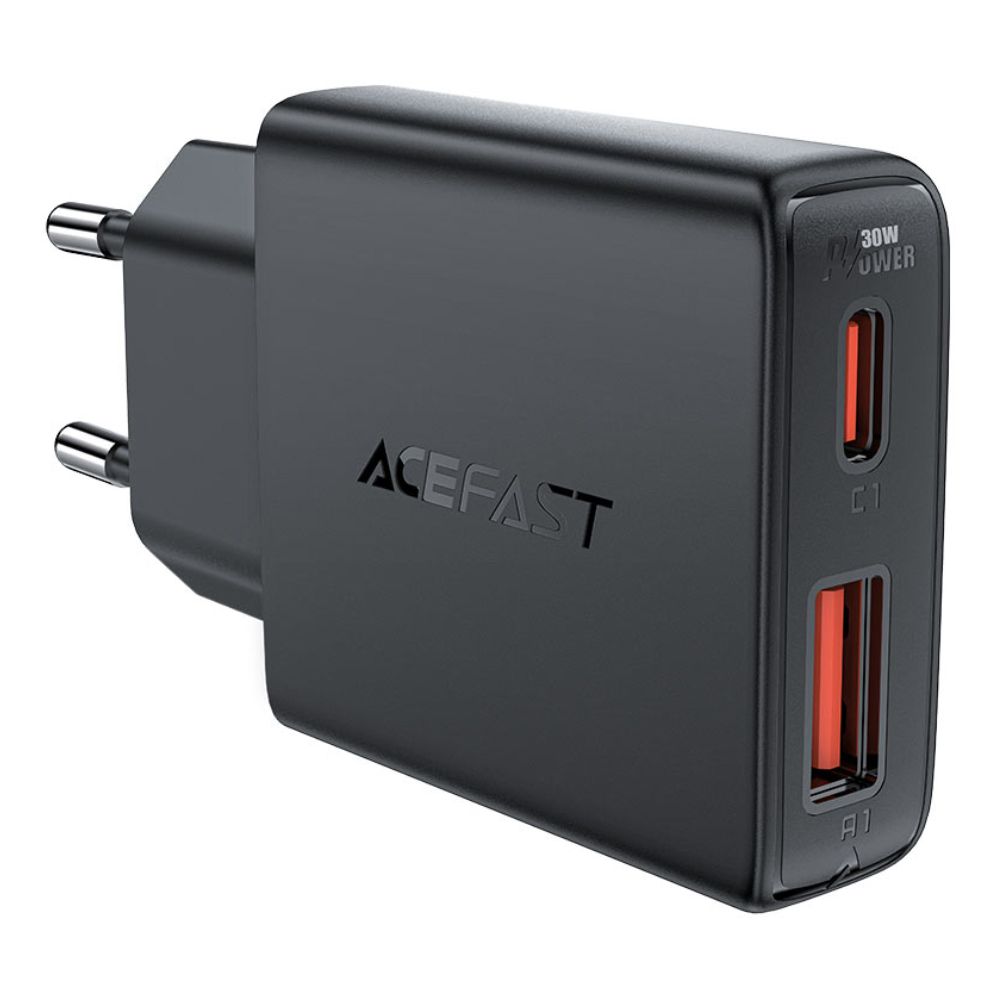 47759.jpg Φορτιστής Ταξιδίου Acefast A69 GaN Mini με 1xUSB-A + 1xUSB-C PD30W Μαύρος
