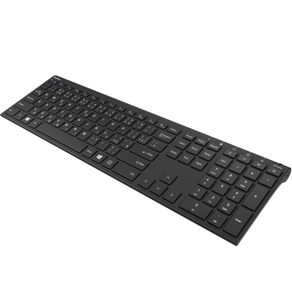 Aσύρματο Πληκτρολόγιο Yenkee YKB 2000CS Slim με Χαμηλού Προφίλ Αθόρυβα Πλήκτρα και Λειτουργία Auto Sleep Μαύρο