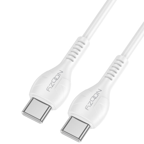 Καλώδιο Σύνδεσης και Φόρτισης Noozy A45 Power USB-C σε USB-C Fast Charging 60W+Apple PD27 Λευκό 1m