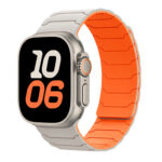 Watchband Hoco WA39 Flex Series 44/45/46/49mm Silicon Strap για Apple Watch series 1/2/3/4/5/6/7/8/9/se/ultra1/ultra2 Μπέζ με Πορτοκαλί