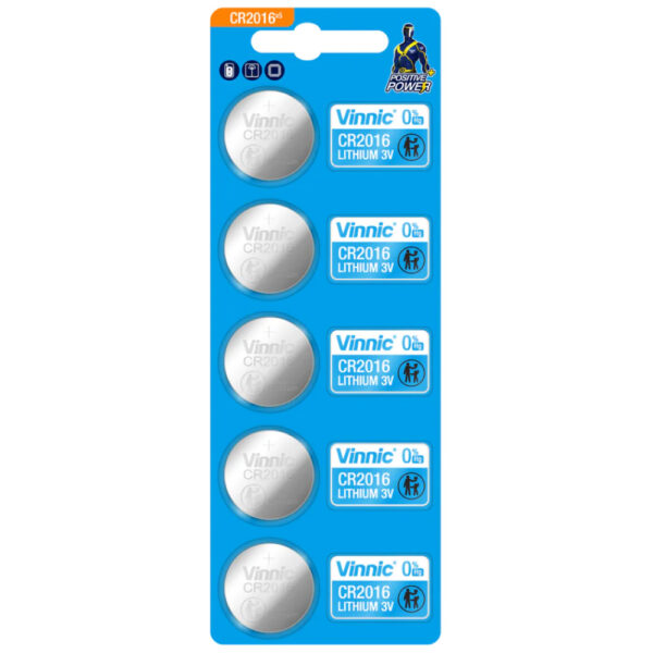 Buttoncell Lithium Vinnic CR2016 3V Τεμ. 5