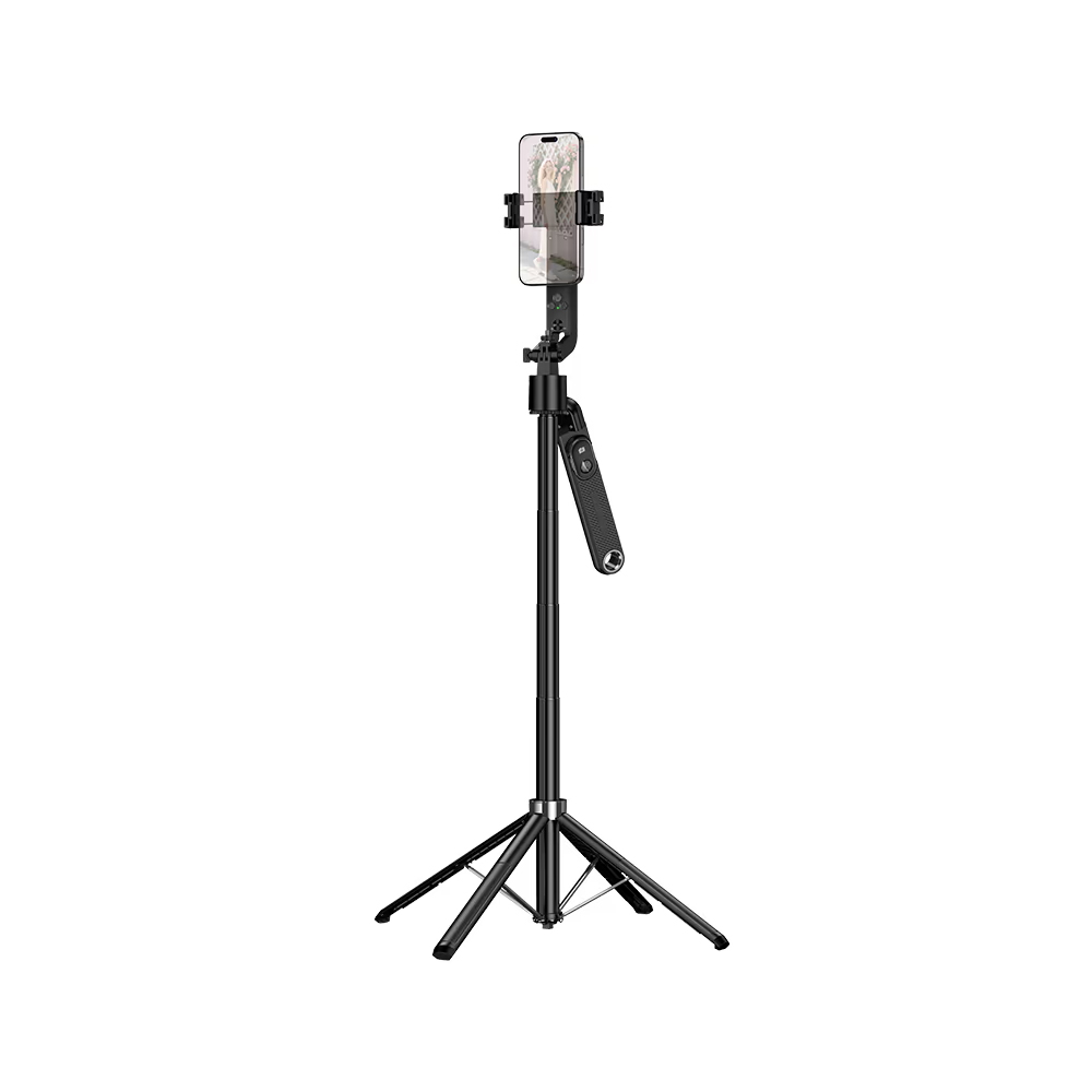 Selfie Stick Hoco K32 Soporte και Τρίποδο για Συσκευές 4.5"- 7" Επεκτεινόμενo εως 1.81m με Τηλεχειριστήριο και Auto Face Tracking Μαύρο