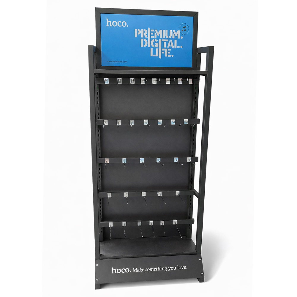Stand Hoco HN12 S Επιδαπέδιο Σιδερένιο Γκρι (60x30x174 cm) 30 Γάντζων