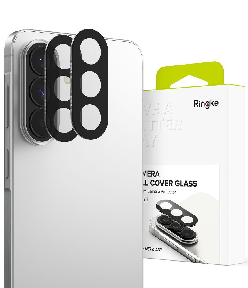 Προστασία Κάμερας Ringke Full Cover για Samsung SM-A376 Galaxy A37 SM-A576 Galaxy A57 Μαύρο 2 Τεμαχίων