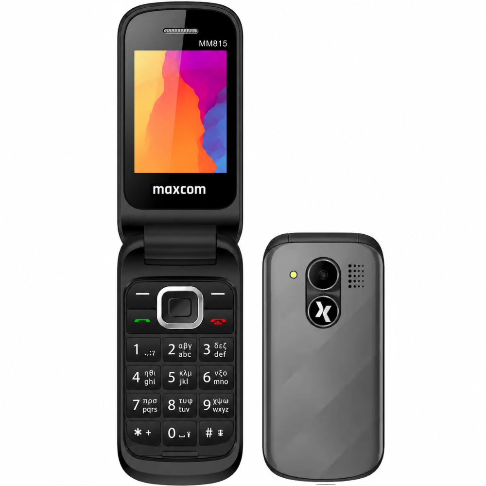 Maxcom MM815 GR 2.4" Dual Sim με Κάμερα, Ραδιόφωνο 1000mAh Ελληνικό Πληκτρολόγιο και Φορτιστή Γκρι
