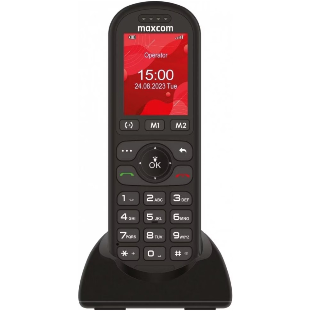 Maxcom MM39D SE 4G 2.4" 1000mAh με Μεγάλα Πλήκτρα, Ραδιόφωνο και Βάση Φόρτισης Μαύρο
