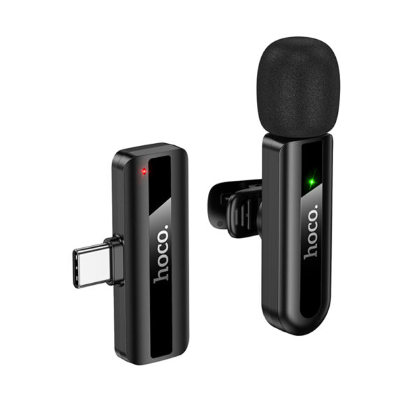 Μικρόφωνο Πέτου Ασύρματο Hoco L20 Fair Lavalier USB-C HD Πλήρως Πολυκατευθυντικό Μικρόφωνο 2.4GHz 60mAh 4h Λειτουργίας 15m Ακτίνα Μαύρο