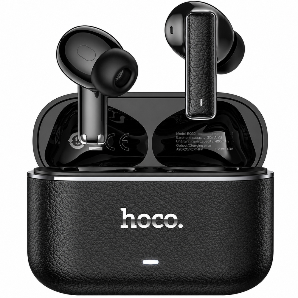 52299.jpg Wireless Hands Free Hoco EQ35 Rhyme TWS ANC ENC Six Mic Noise Reduction v5.4 400mAh 7h Ομιλίας Μαύρα