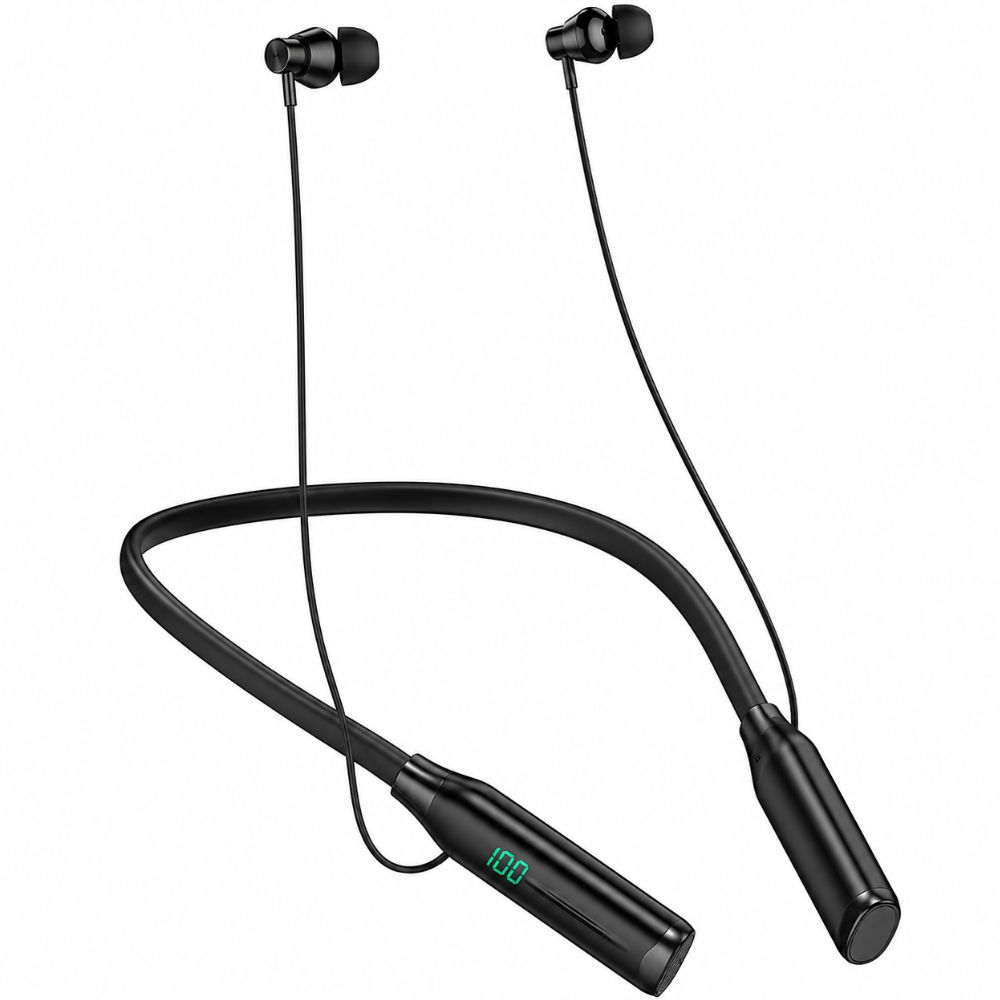 52301.jpg Bluetooth Hands Free Hoco ES62 Plus Neckband Magnetic v5.4 1200mAh 150Hrs Αναπαραγωγής TF Card LED Ένδειξη Μπαταρίας Μαύρα