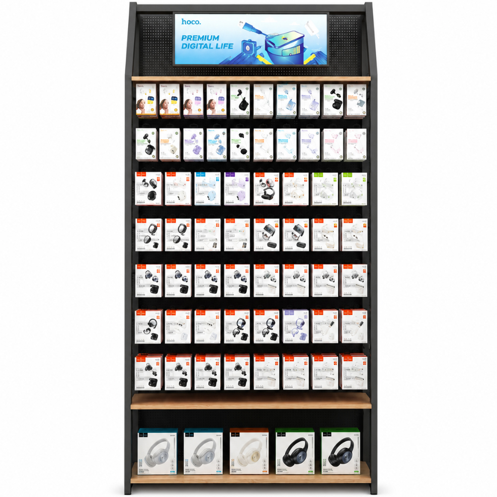 Stand Hoco Επιδαπέδιο GH01G (120x30x240cm) 80 Γάντζων + 1 Ράφι