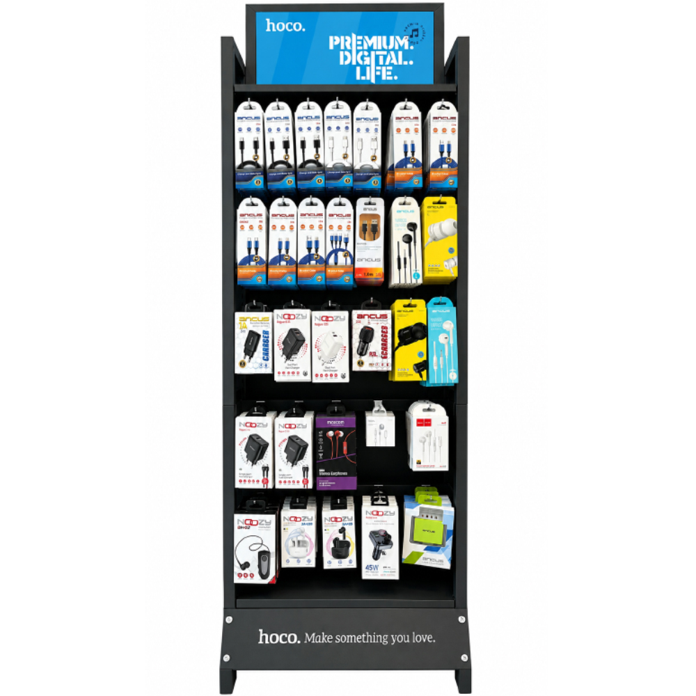 Stand με Αξεσουάρ Φορτιστές, Καλώδια Σύνδεσης, Hands Free 196 Τεμαχίων 30 Γάντζων Stand 51452