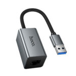 Αντάπτορας Hoco UA48 USB-A σε RJ45 OTG 10/100Mbps 15cm Γκρι