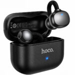 Wireless Hands Free Open-Ear Hoco. DES61 Cool TWS v6.0 250mAh 6h Ώρες Λειτουργίας Μαύρα με Μαύρο Silicon Sleeve