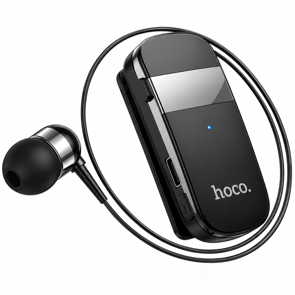 Bluetooth Hands Free Hoco. DES54 String v5.4 70mAh 10hr Talk Time Μήκος Καλωδίου 30cm Μαύρο