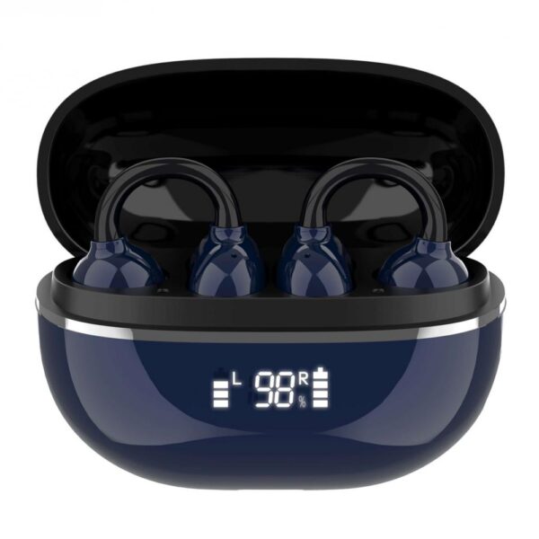 LDNIO earphones με θήκη φόρτισης T09, OWS, Φ10mm, 35/400mAh, μπλε