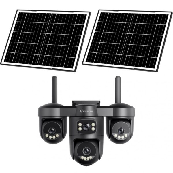 VSTARCAM smart ηλιακή κάμερα AG623FR, four-lens, 3MP, 4G, SD, PTZ, IP66, μαύρη