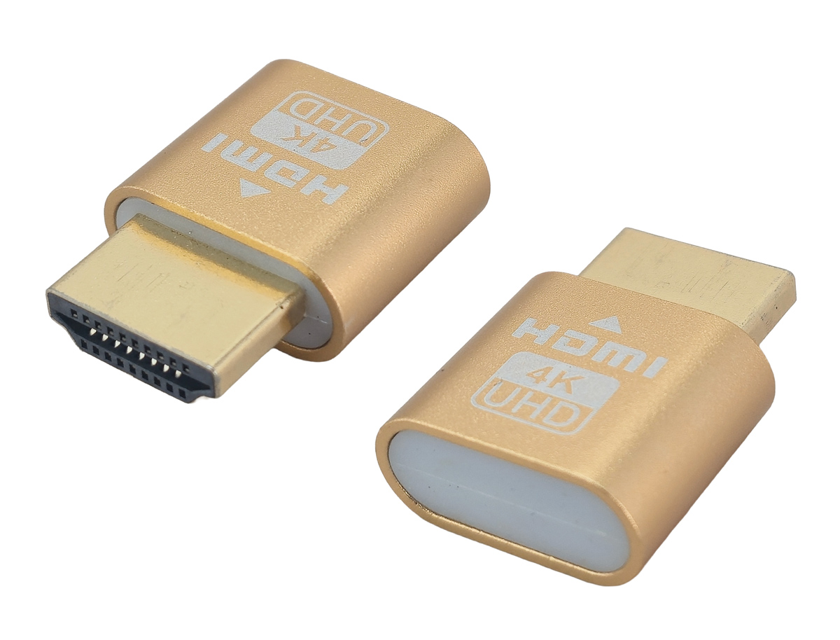 CAB-H192.jpg POWERTECH HDMI display emulator plug CAB-H192 με LED, 4K/60Hz, χρυσό