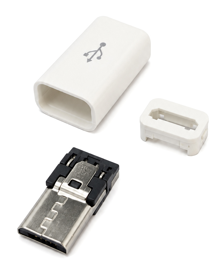 CAB-U164.jpg POWERTECH βύσμα micro USB CAB-U164, 480Mbps, λευκό