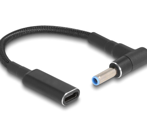 POWERTECH αντάπτορας τροφοδοσίας laptop CAB-UC075, USB-C σε HP 4.5x3.0mm, μαύρος