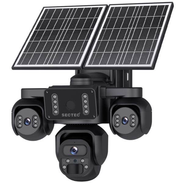 SECTEC smart ηλιακή κάμερα ST-523-9MAOV-4G-EU, triple lens, 3MP, 4G, SD, PTZ, IP66