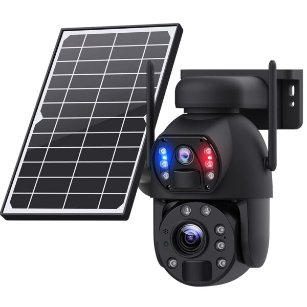 SECTEC smart ηλιακή κάμερα ST-5986M, 3MP dual lens, 20x zoom, WiFi, SD, PTZ